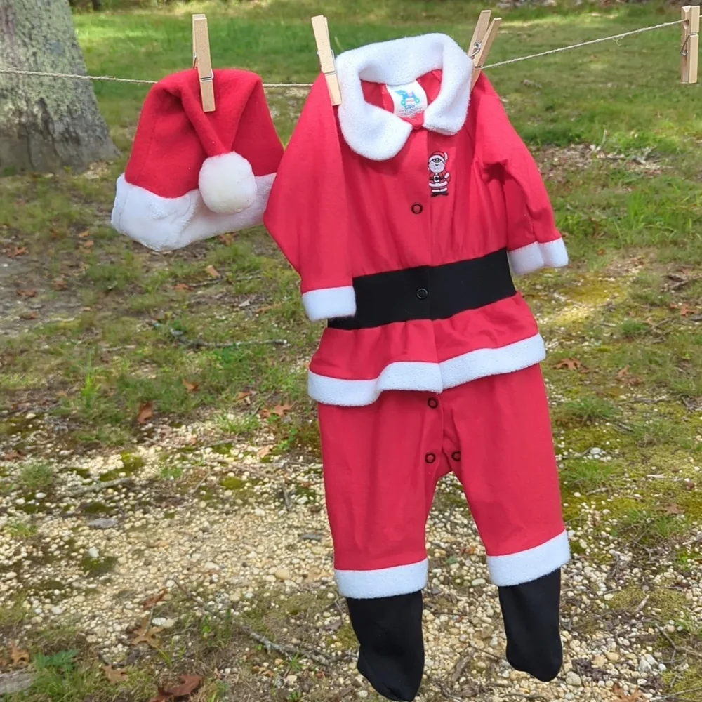 Vintage Santa Costume with‎ Hat Size 6-12M